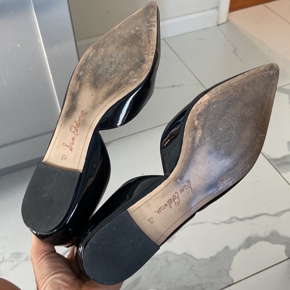 Sam Edelman Flats Womens 8.5 Rodney Black Patent D’Orsay Ballet Pointed Toe - Picture 3 of 3